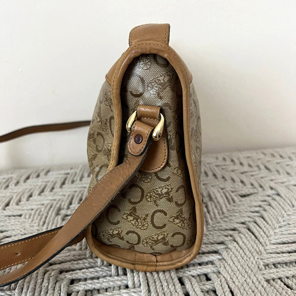 CELINE Macadam Diffusion Tan Canvas and Leather Crossbody Bag - Picture 7 of 15